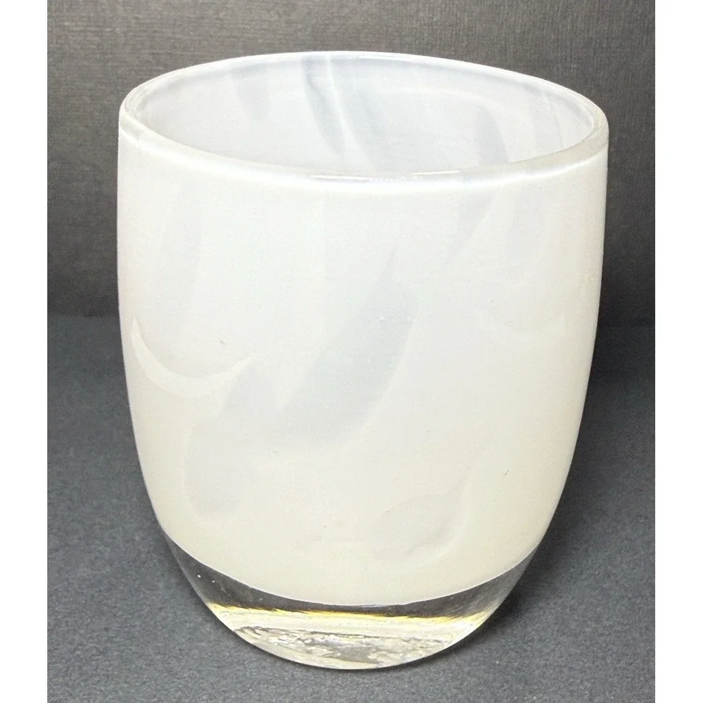 Glassybaby Candle Holder EMBRACE White Glass Votive‎ Holder Pre Triskelion 1956